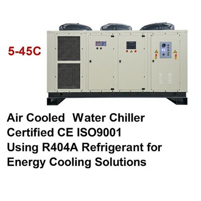 環境温度範囲 5-45C 空気冷却水冷却器 CE ISO9001 認証 エネルギー冷却ソリューションのためのR404A冷却剤を使用